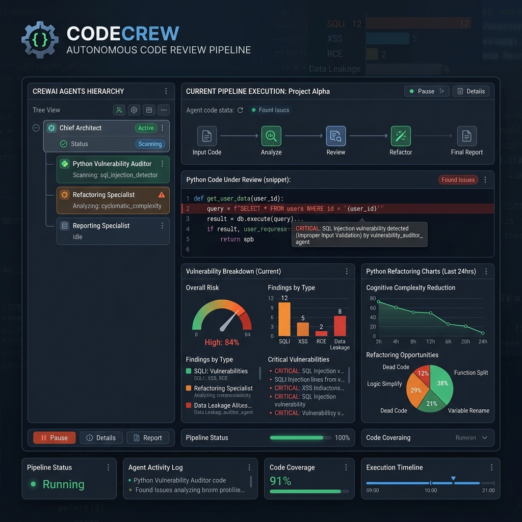 CodeCrew — Autonomous Code Review & Refactoring Pipeline